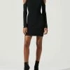 Astr women Kade Shoulder Cutout Mini Dress in Black