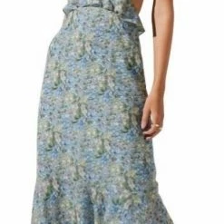 Astr women Wildflower Midi Dress in Blue Multi Floral