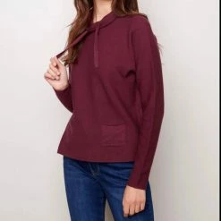 Charlie B women Ottoman Sweater in Fig