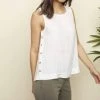 Charlie B women Button Sided Tank in White