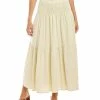 women ASTR Linen-Blend Midi Skirt