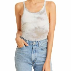 ASTR Denisse Womens Tie-Dye Ribbed Bodysuit