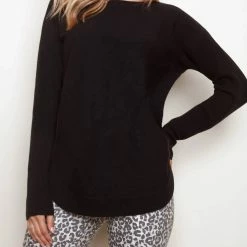 Charlie B women Plush Sweater in Black