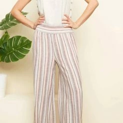 Charlie B women Linen Blend Palazzo Pant In Paprika