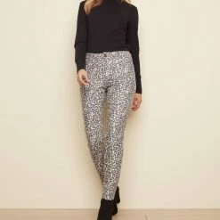Charlie B women Denim Animal Print Pants in Leopard Print