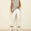 Charlie B women Stretch Bow Denim Pant in White