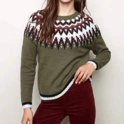 Charlie B women Not Grandma���S Sweater in Pine