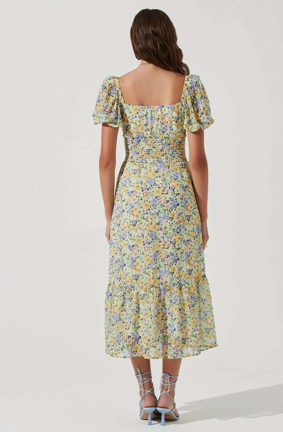 Astr women Irma Dress in Yellow Green Floral - Image 6
