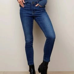 Charlie B women Jeans With Side Zipper in Indigo