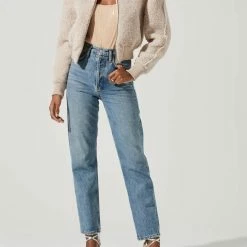 Astr women Stacy Faux Fur Jacket in Ivory