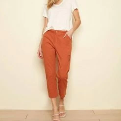 Charlie B women Stretch Canvas Capri Pant in Paprika