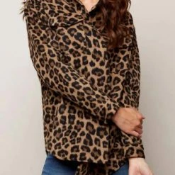 Charlie B women Leopard Flannel Shacket - C6228-420B in Brown