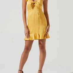 Astr women Marla Ruffle Mini Dress in Yellow