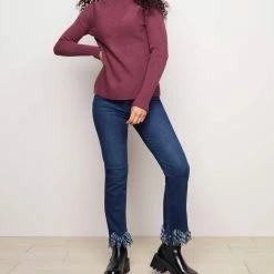 Charlie B women Funnel Neck Sweater in Fig