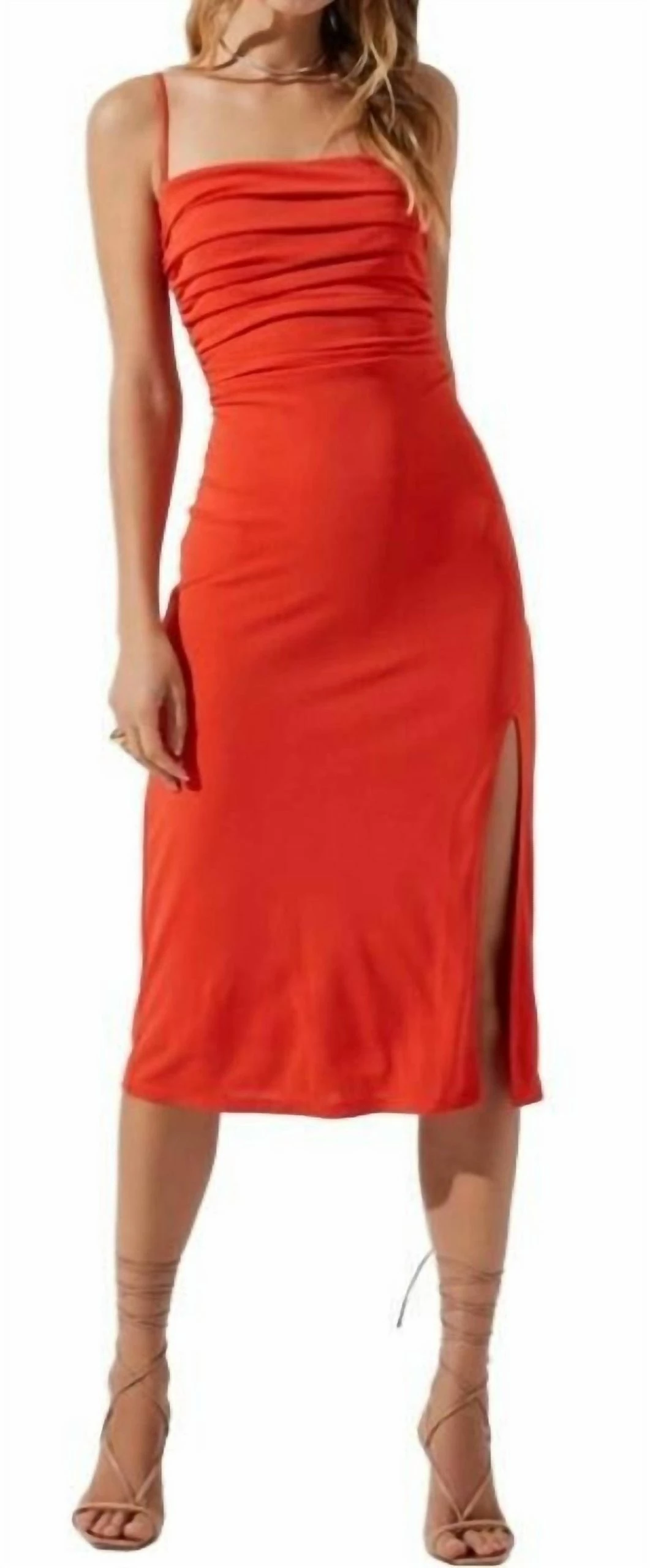 Astr women Geller Dress in Hot Red - Image 4