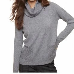 Charlie B women Cowl Neck Sweater in Grey