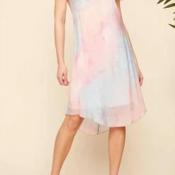 Charlie B women Voile Trapeze Dress in Pastel