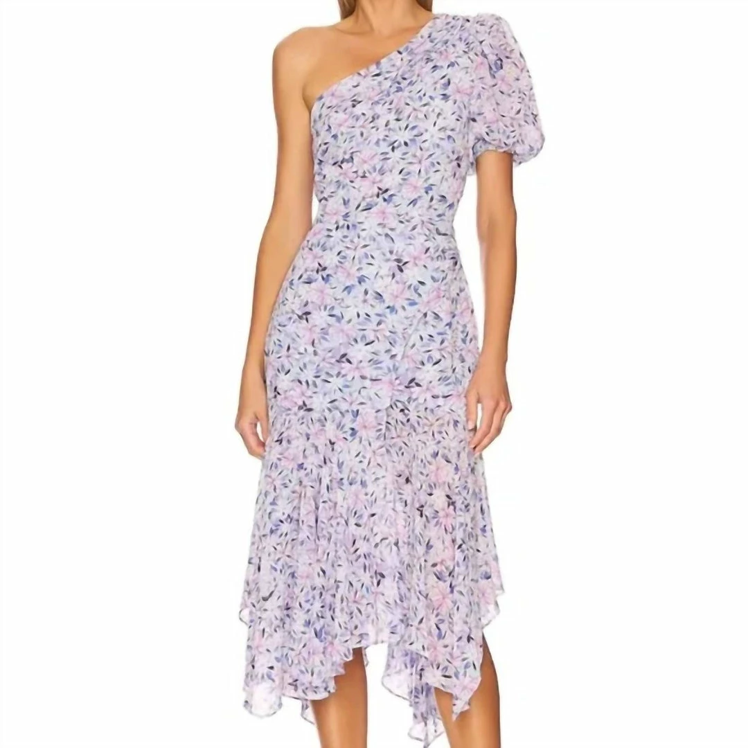 Astr women One Shoulder Santorini Dress in Blooming