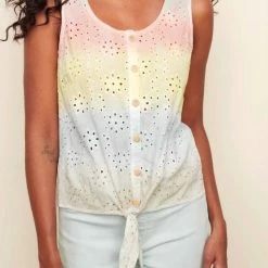 Charlie B women Front Tie Cami In Multi