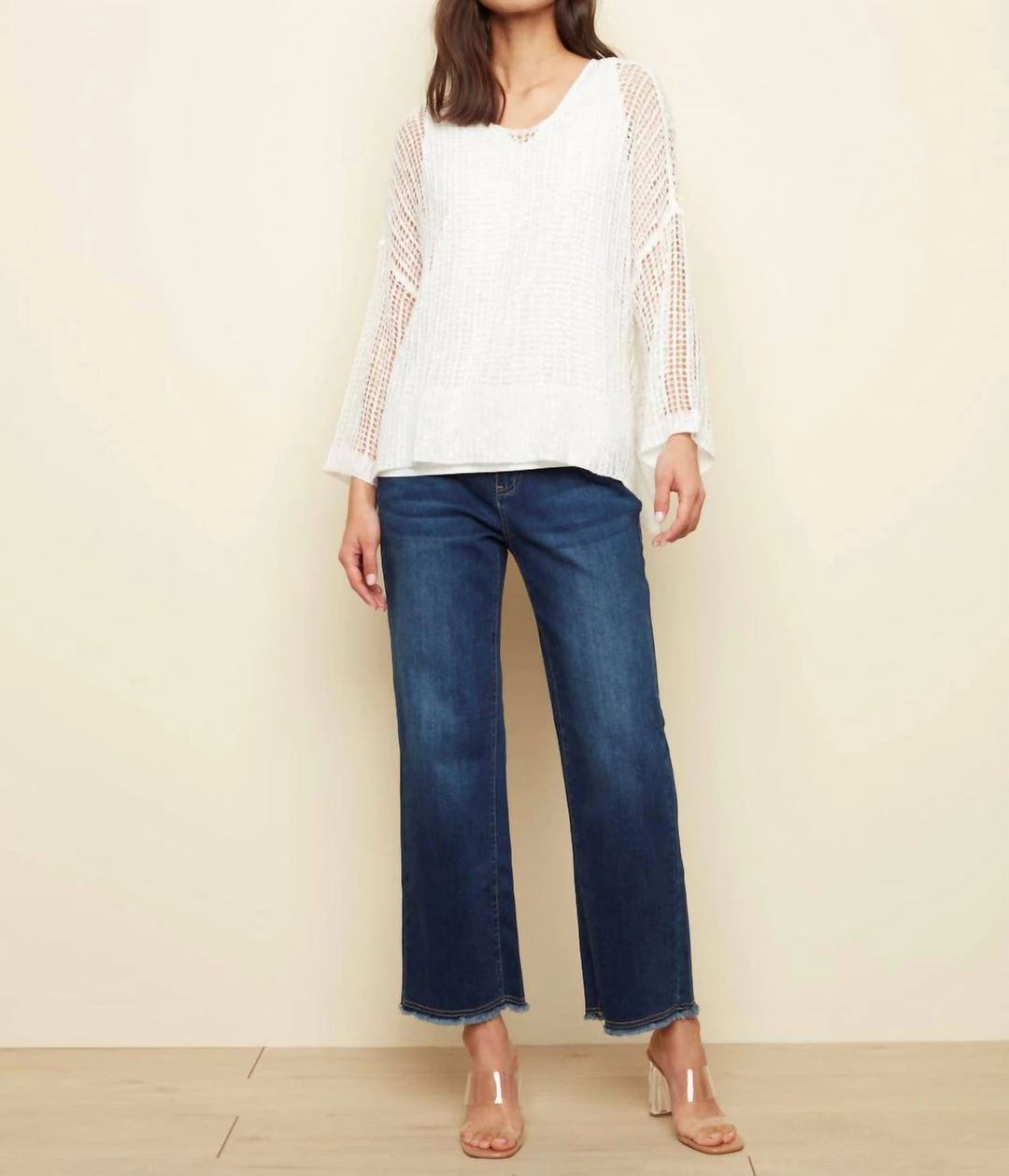 Charlie B women Cropped Wide Leg Denim in Indigo - Image 2