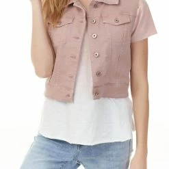 Charlie B women Color Twill Vest in Pink